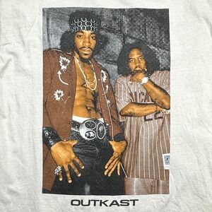 Outkast Graphic Tee Off White Andre 3000 Big Boi Hip Hop Rap Tee Medium PreLoved